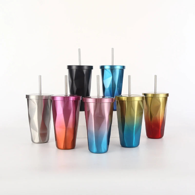 Stainless Steel Prismatic Tumbler With Straw – Terra Powders