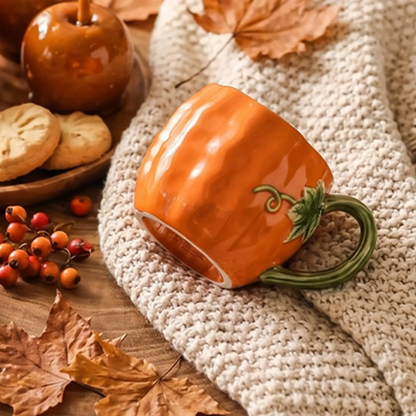 Enchanted Pumpkin Shaped Ceramic Mugs