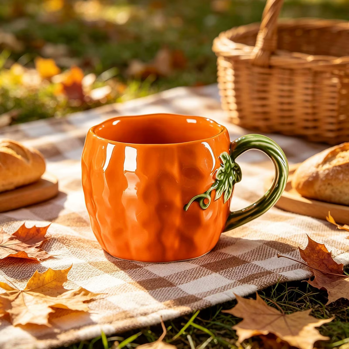Enchanted Pumpkin Shaped Ceramic Mugs