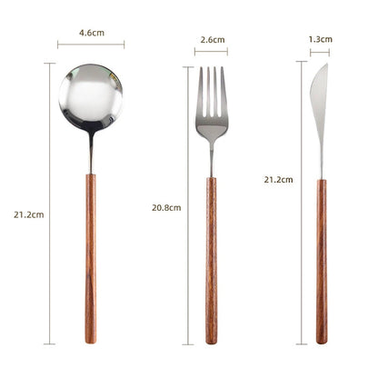 Ferme Rosewood Handled Stainless Steel Flatware Size Measurements