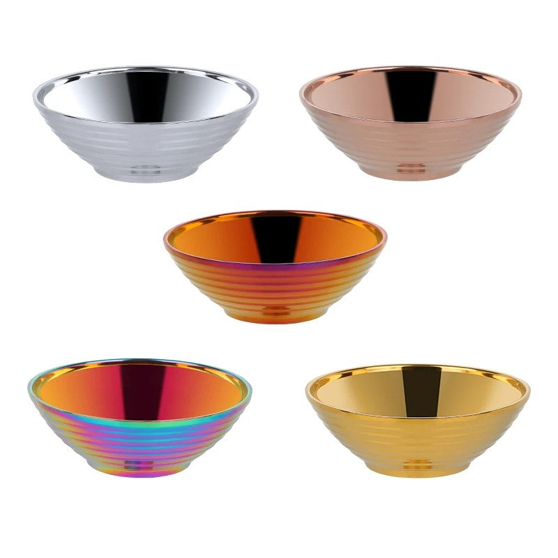 Glam Stainless Steel Insulated Colorful Large Noodle Bowls