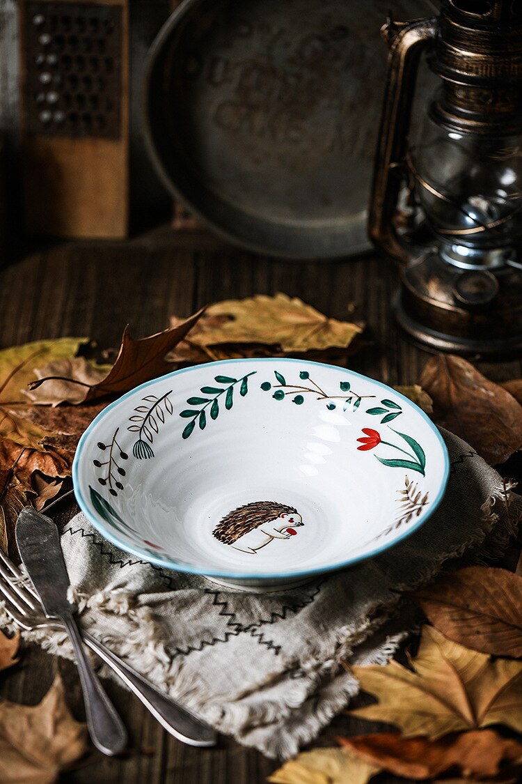 Cute Hedgehog Bowl Ceramic Dishes For Fall Tablescapes And More Autumn Decor Bavarian Woodland Hedgie Animal Dish
