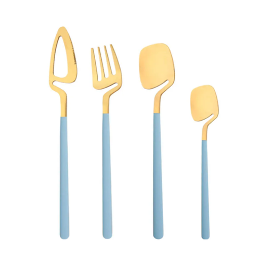 Surreal Stainless Steel Flatware 16 Piece Set With Colorful Handles