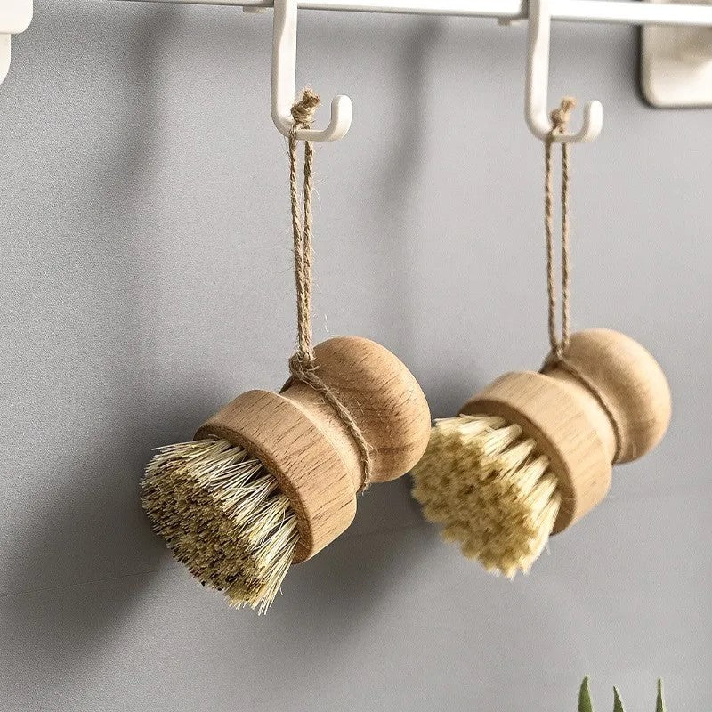 Clean Naturally With Kitchen Scrub Brushes Natural Fiber Coconut And Sisal Bristles With Wood Handle Brushes Handing In Modern Farmhouse Kitchen