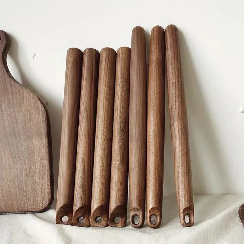 Harmony Farmhouse Style Walnut Wood Kitchen Accessories And Baking Tools French Rolling Pins That Can Hang