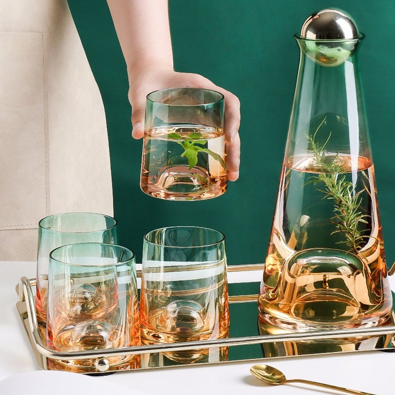 Emerald Shore Style Glass Carafe & Cups – Terra Powders
