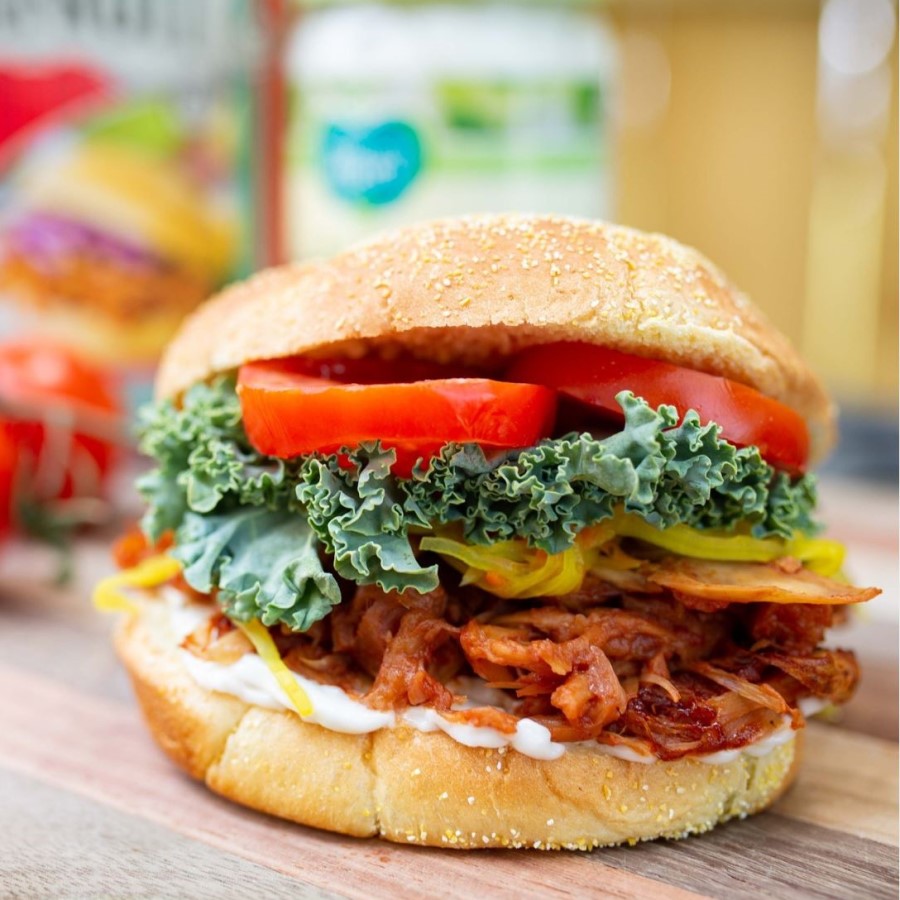 Jackfruit Bar-B-Que Style Sandwich Meat Free Lunch Using Uptons Naturals Jackfruit