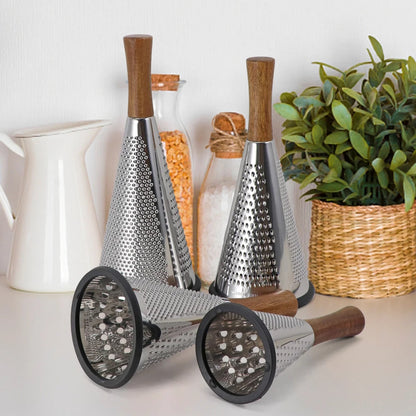Kitchen Accessories Stainless Steel Metal Graters With Acacia Wood Handles Luxury Chef Decor