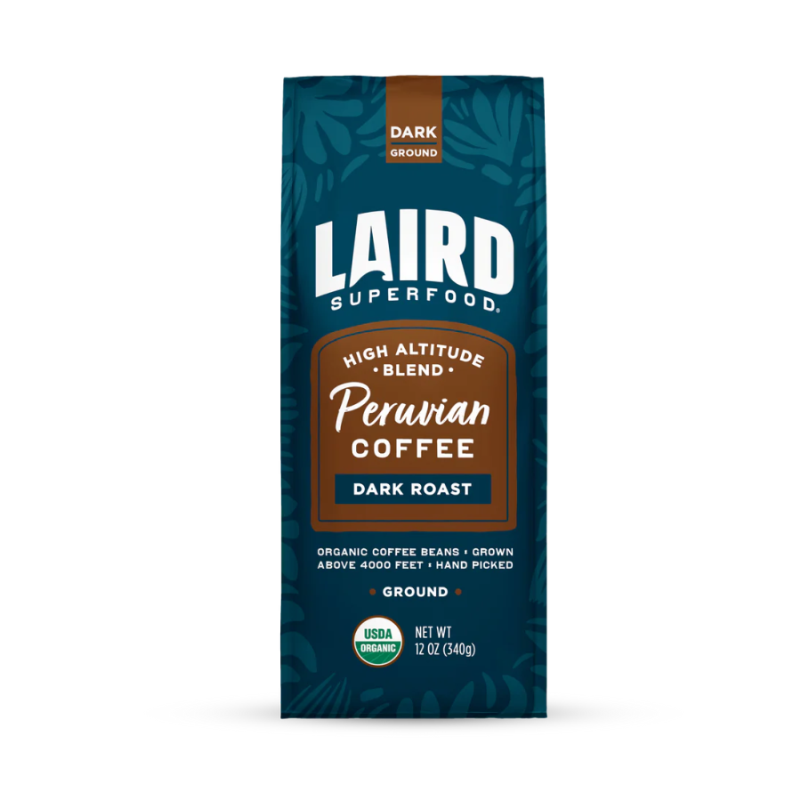Laird Superfood Dark Roast Organic Peruvian Coffee Ground 12oz