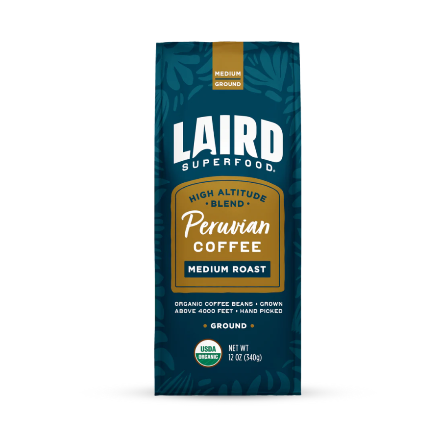 Laird Superfood Medium Roast Organic Peruvian Coffee Ground 12oz