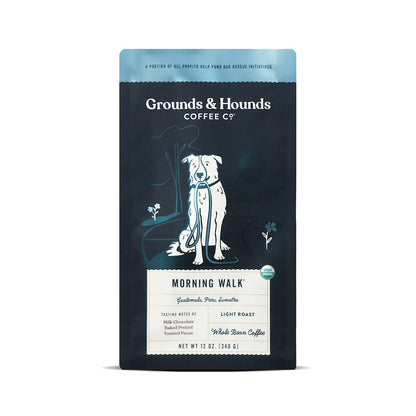Grounds & Hounds Coffee Co. Morning Walk Organic Light Roast Whole Bean 12oz