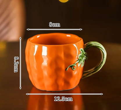 Enchanted Pumpkin Shaped Ceramic Mugs