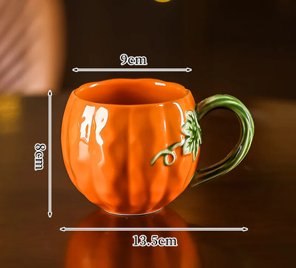 Enchanted Pumpkin Shaped Ceramic Mugs