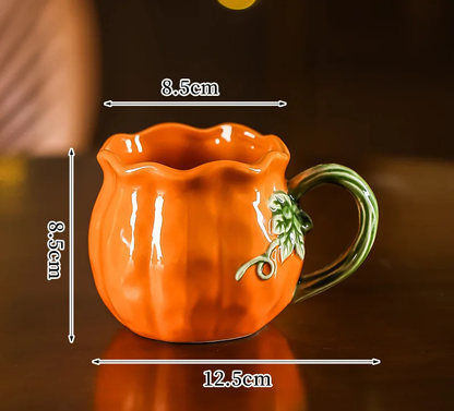 Enchanted Pumpkin Shaped Ceramic Mugs