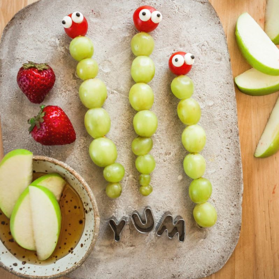 Cute Food For Kids Grapes Apple Slices And Honey Dip Yum Nature Nate's Organic Honey Snack Idea