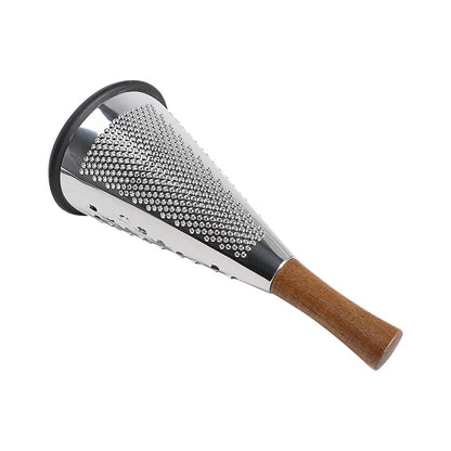 Non Slip Base Stainless Steel Metal Grater With Wood Handle