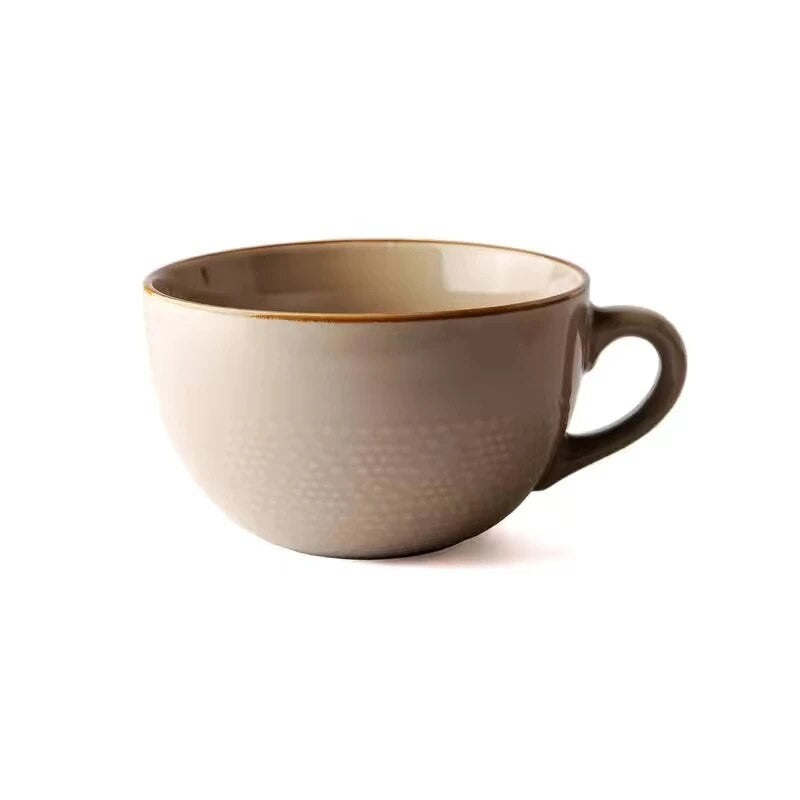 Morning Perk Ceramic Cereal Mug Oat Color Option Oversized Cup