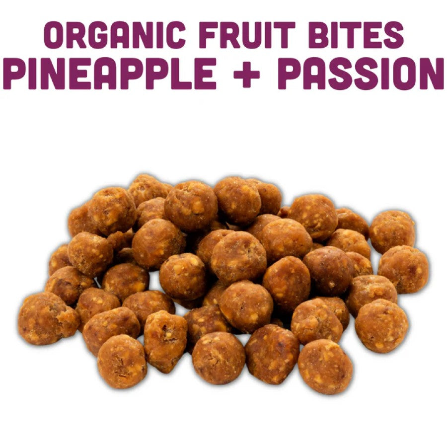 Organic Fruit Bites Pineapple Plus Passion Fruit Mavuno Harvest Chewy Fruit Snack