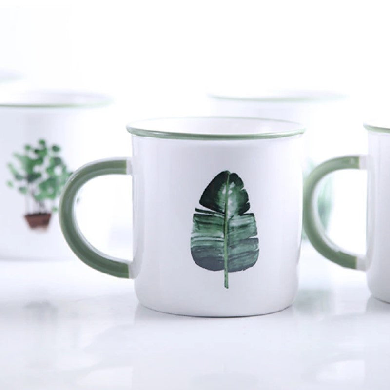 Watercolor Plants Tropical Leaf Houseplants And Other Plant Varieties On Ceramic Mugs