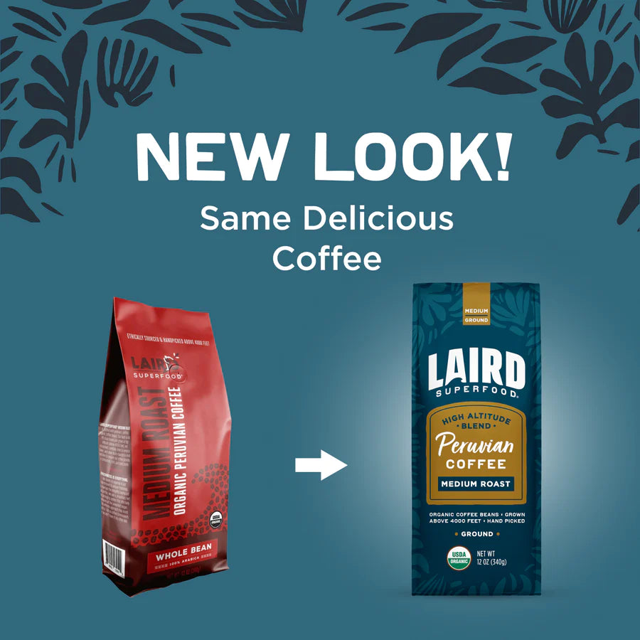 New Laird Superfood High Altitude Blend Peruvian Coffee Medium Roast Organic