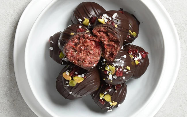 Raspberry Protein Bites Made With Once Again Creamy Almond Butter