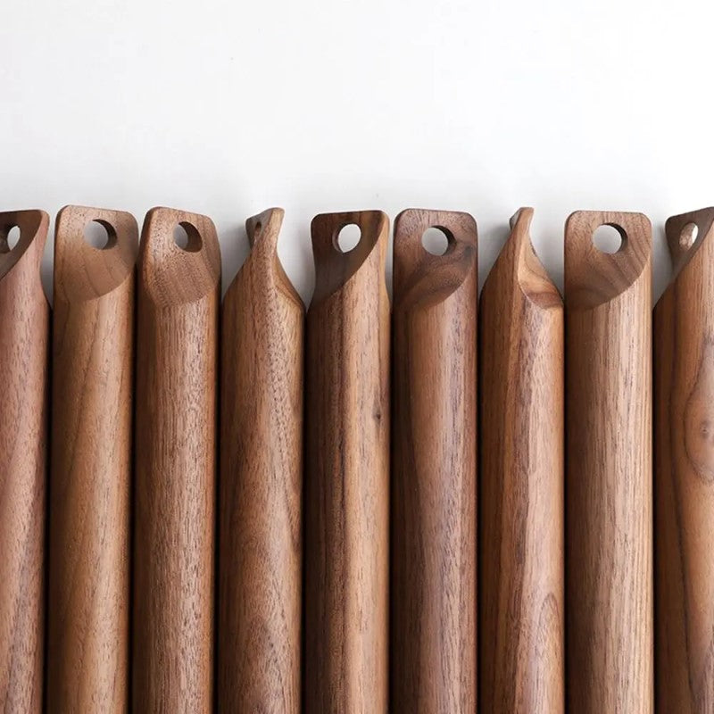 Real Walnut Wood Harmony Farmhouse Style French Rolling Pins With Hangable Hook Hole