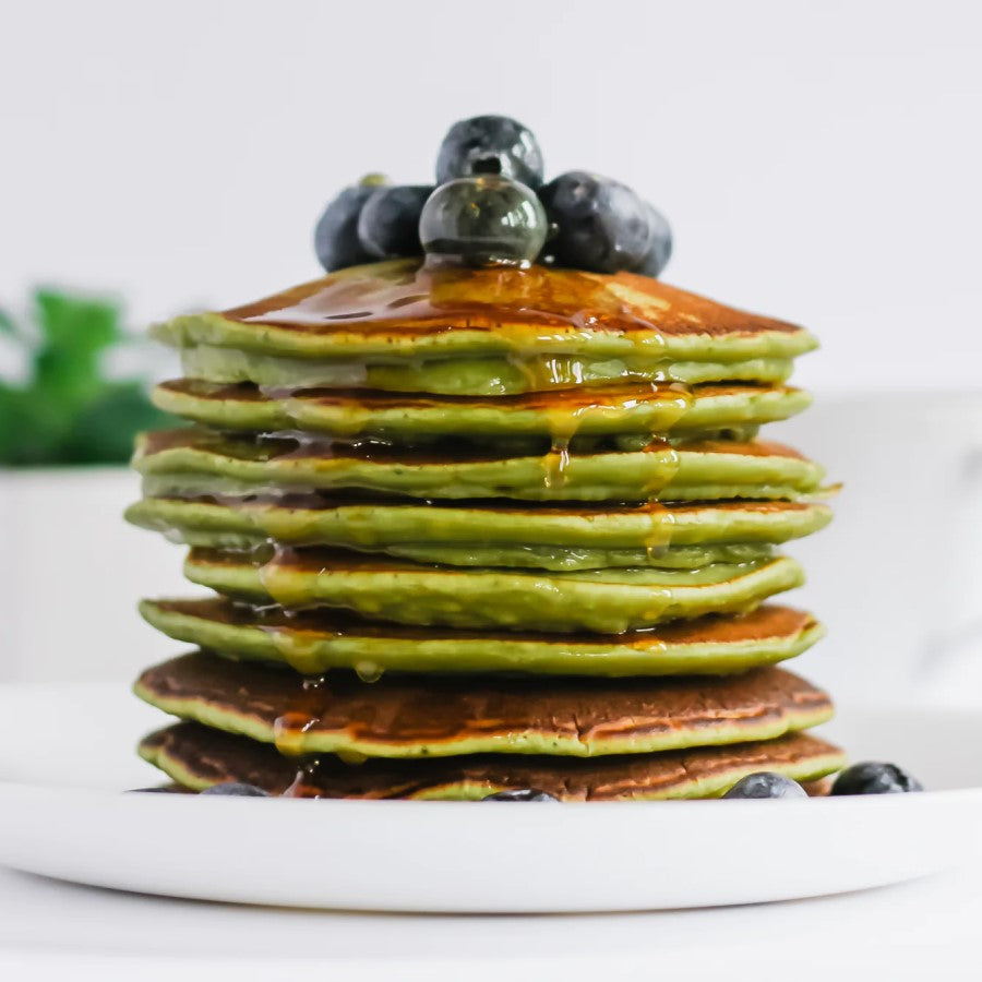 Jade Leaf Matcha Recipe Organic Matcha Pancakes Topped With Fresh Blueberries