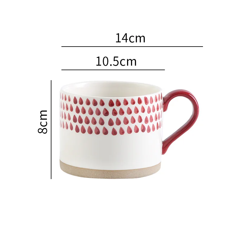 Red Rains Grounded Art Ceramic Mug With Exposed Base Cup Size Measurements