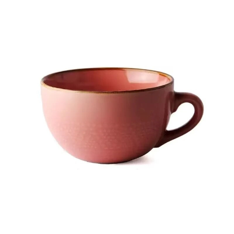 Morning Perk Ceramic Cereal Mug Rose Color Option Oversized Cup