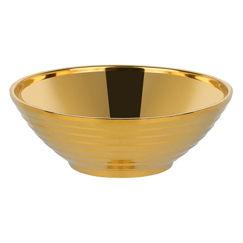 Glam Stainless Steel Insulated Colorful Gold Noodle Bowl