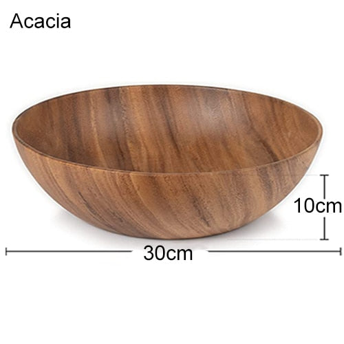 Acacia Wood Bowl Large Size Measurements