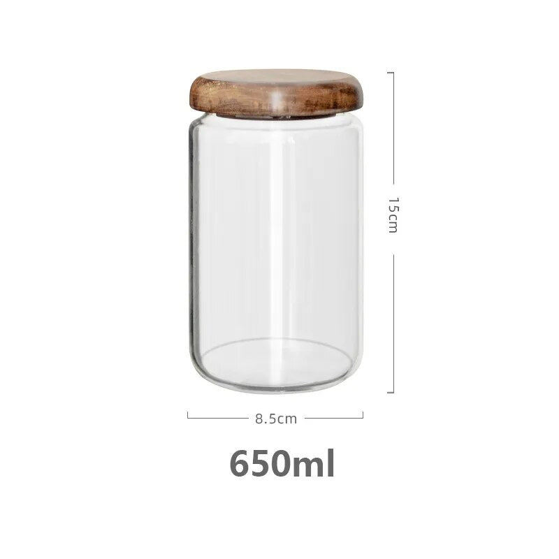 Wilder Collection Acacia Wood & Glass Sealable Food Storage Jars – Terra  Powders