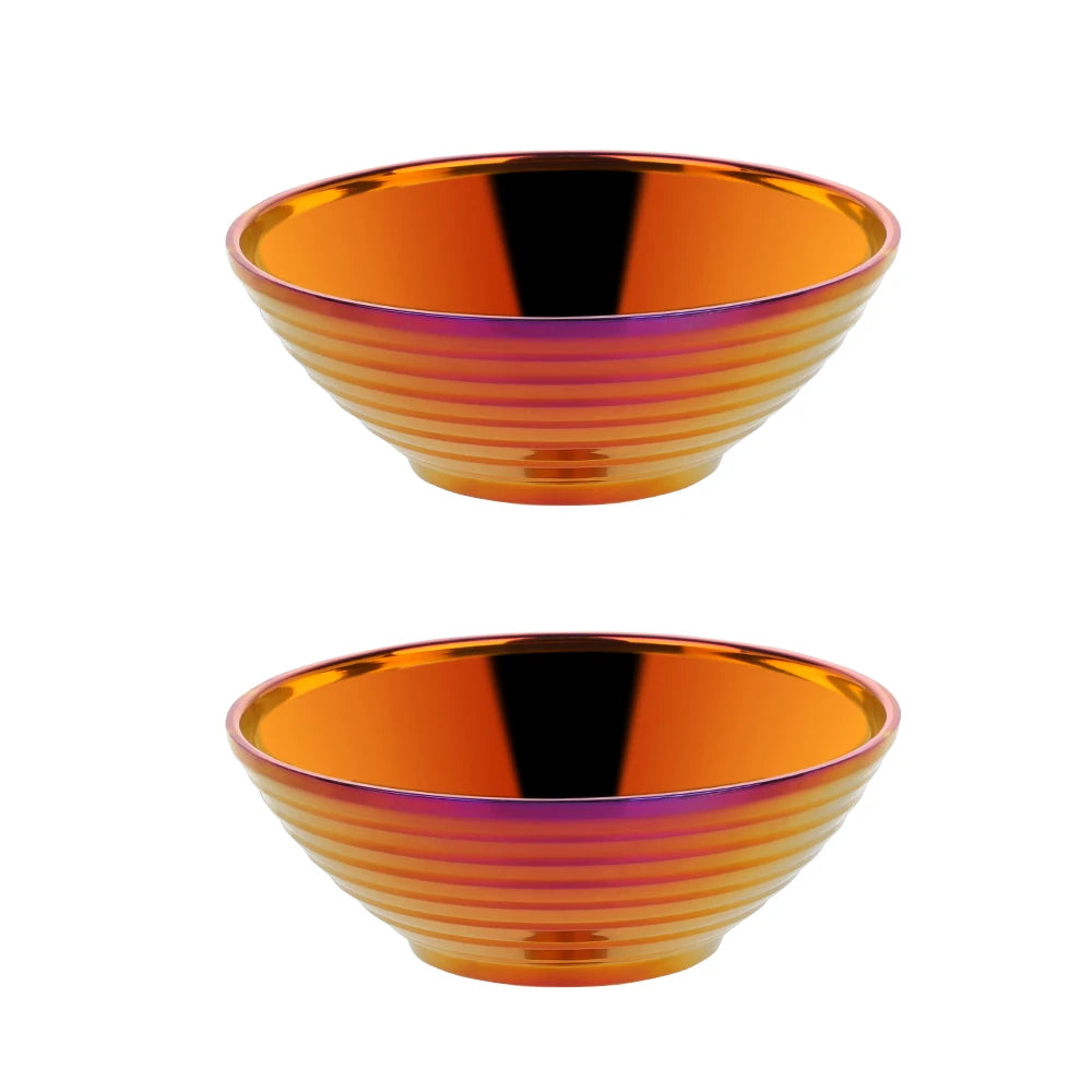 Glam Stainless Steel Insulated Colorful Set Of 2 Sunset Noodle Bowls