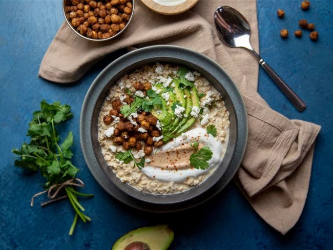 Savory Cashew Butter Chickpea Oatmeal Once Again Breakfast Recipe