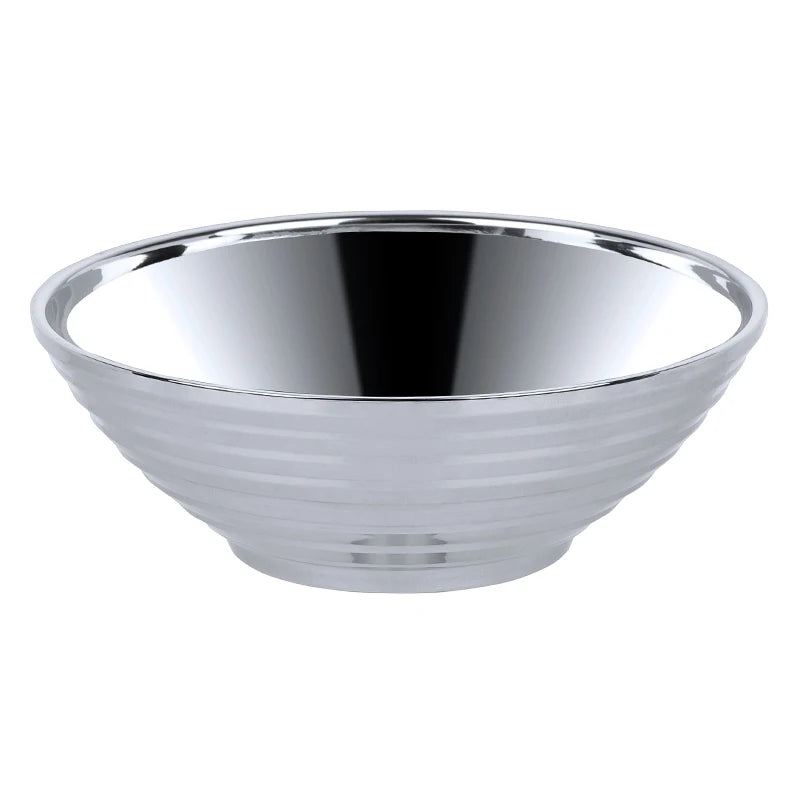 Glam Stainless Steel Insulated Colorful Silver Noodle Bowl