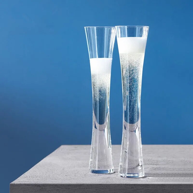 Bubbly Drinks In Sleek Style Glasses Aspire Glass Champagne Flutes For Everyday Luxury