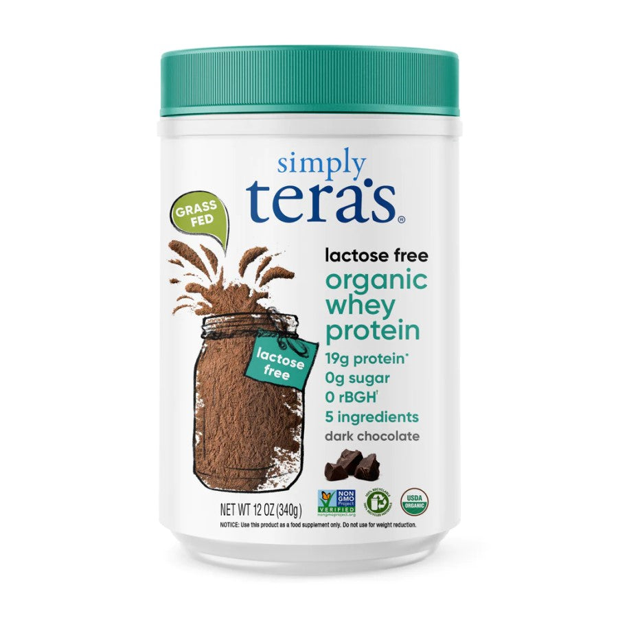 Simply Tera's Lactose Free Organic Whey Protein Dark Chocolate 12oz