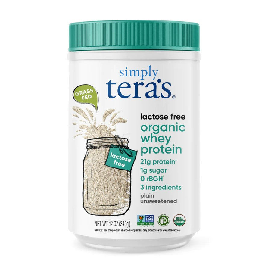 Simply Tera's Lactose Free Organic Whey Protein Plain Unsweetened 12oz