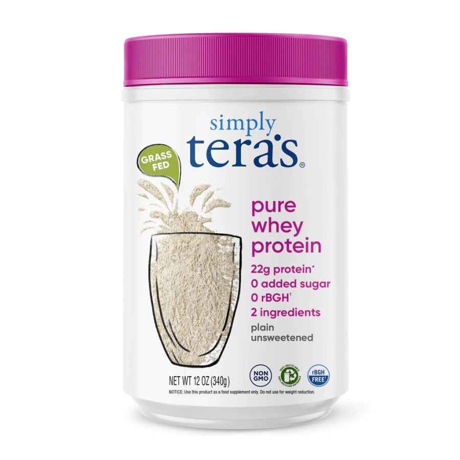 Simply Tera's Non-GMO Pure Whey Protein Plain Unsweetened 12oz