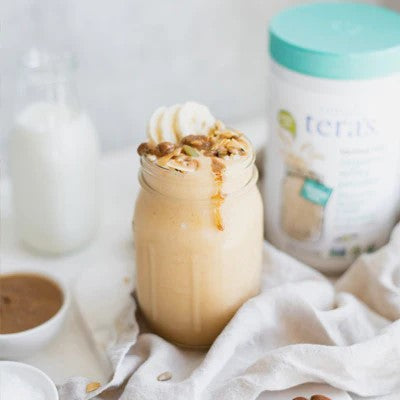 Autumn Glow Milkshake Recipe Using Simply Teras Lactose Free Bourbon Vanilla Whey Protein Powder