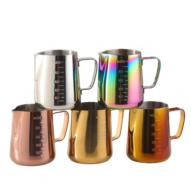 Stainless Steel Chic Frothing Pitcher With Measurements – Terra Powders