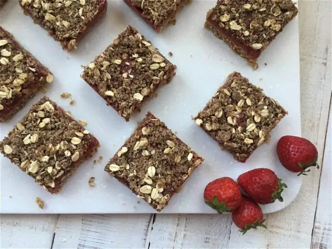 Strawberry Almond Bars Made With Roasted Almond Butter Once Again Organic Recipe