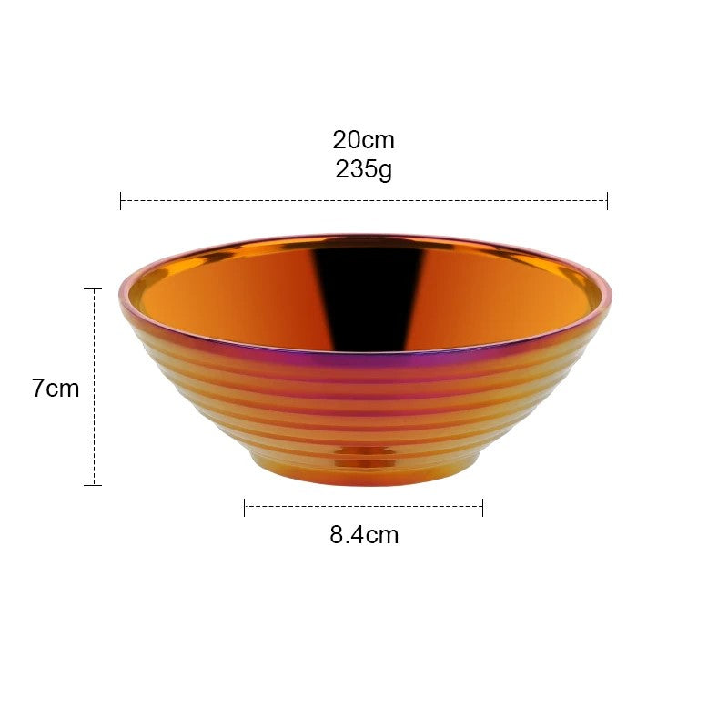 Glam Stainless Steel Insulated Colorful Sunset Large Noodle Bowl