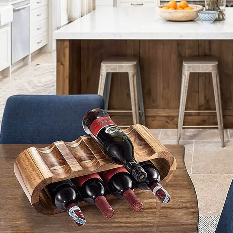 Kitchen And Tabletop Wine Rack Horizontal Wine Bottle Storage Made Of Real Wood