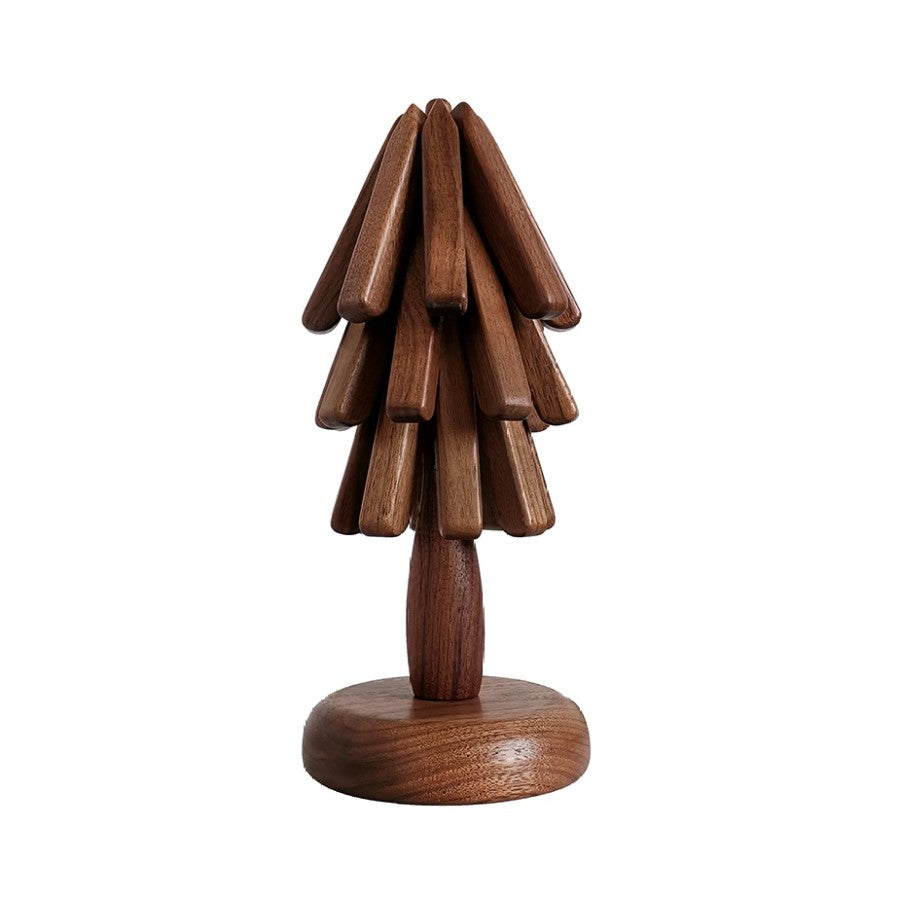 Wood Collapsible Hot Pad Trivet Tree