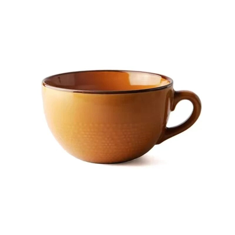 Morning Perk Ceramic Cereal Mug Turmeric Color Option Oversized Cup
