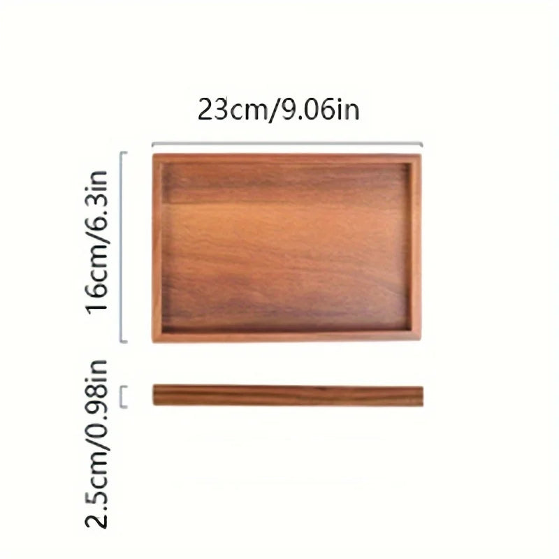 Modern Luxury Wood Rectangle Tray Size B With Recessed Handles