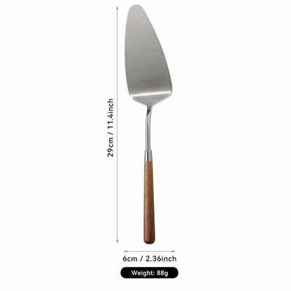 Cake Server Utensil Size Measurements Luxury Chef Sleek Wood Stainless Steel Kitchen Tool