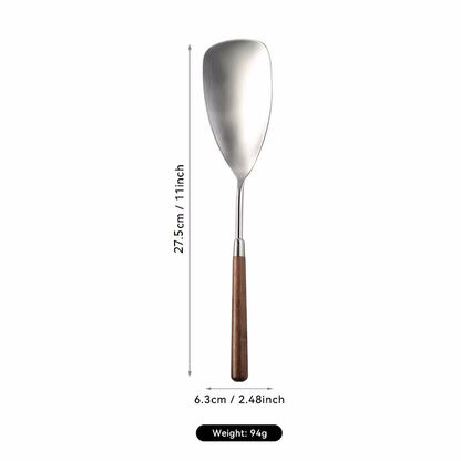 Serving Spoon Utensil Size Measurements Luxury Chef Sleek Wood Stainless Steel Kitchen Tool