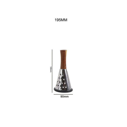 Variant XS Grater Stainless Steel Cone Shape Kitchen Grater With Wood Handle In Luxury Chef Style Extra Small Size Shredder Measurements